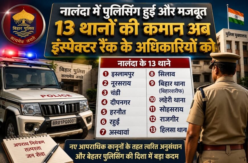 नालंदा के 13 थानों में अब इंस्पेक्टर होंगे थानाध्यक्ष, अपराधियों पर कसेगा शिकंजा