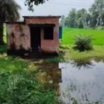 गंदे पानी से होकर स्कूल पहुंच रहे नौनिहाल, जलजमाव में बन रहा मिड-डे मील