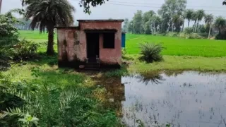 गंदे पानी से होकर स्कूल पहुंच रहे नौनिहाल, जलजमाव में बन रहा मिड-डे मील